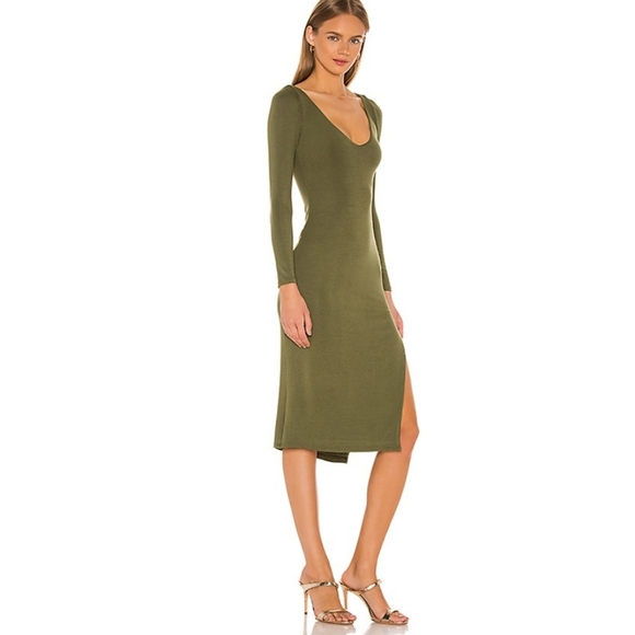 Privacy Please Dresses & Skirts - Privacy Please Revolve Leighton Midi Dress Bodycon Green Jersey Size Small